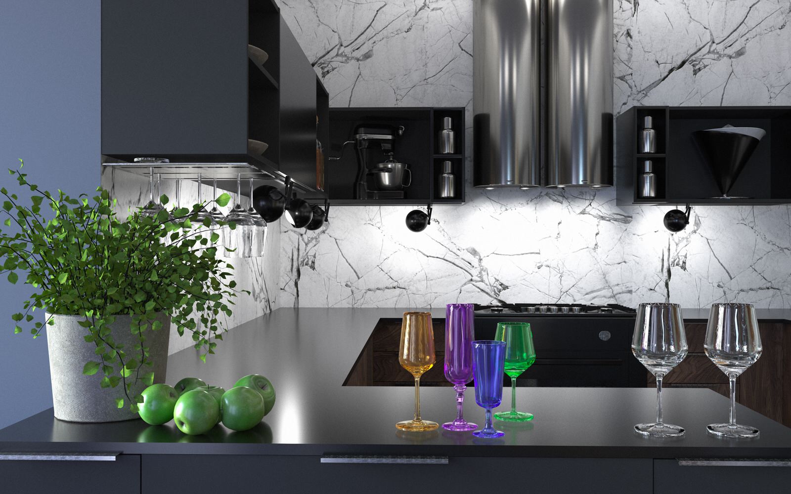 Кухня. Апартаменты для двоих в Доломитах, Италия.