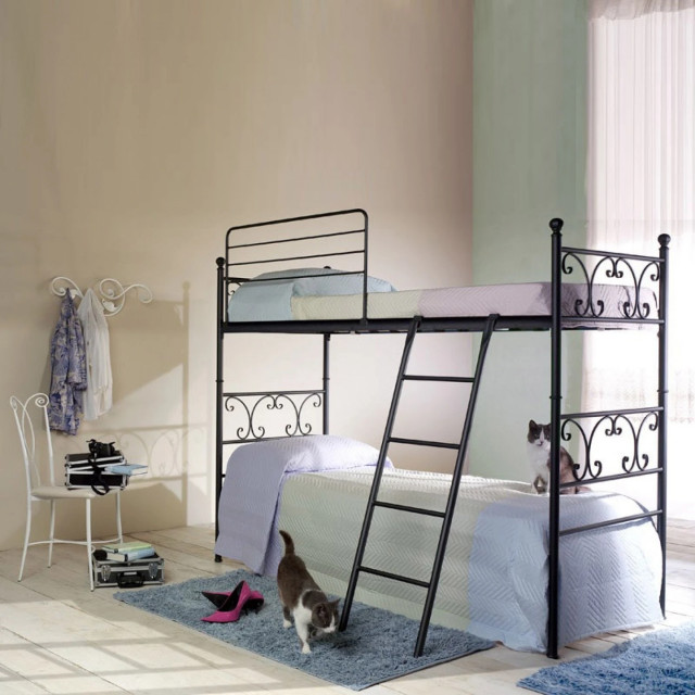 Vienna wrought iron bunk bed with ladder by Cosatto Letti Modern