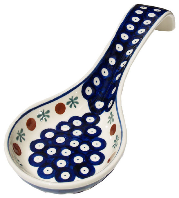 Polish Pottery Spoon Rest, Pattern Number 41 Farmhouse Spoon Rests