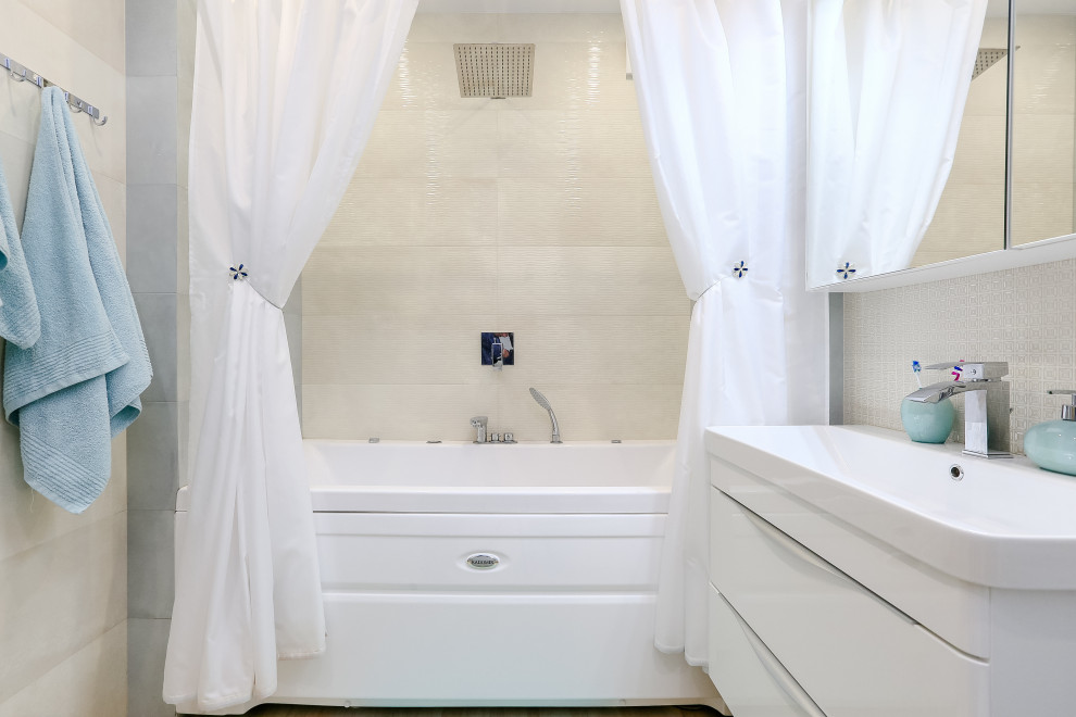 apartment with light blue doors