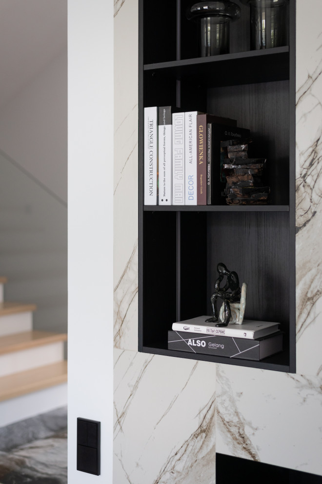 Частный дом в черно-белом цвете