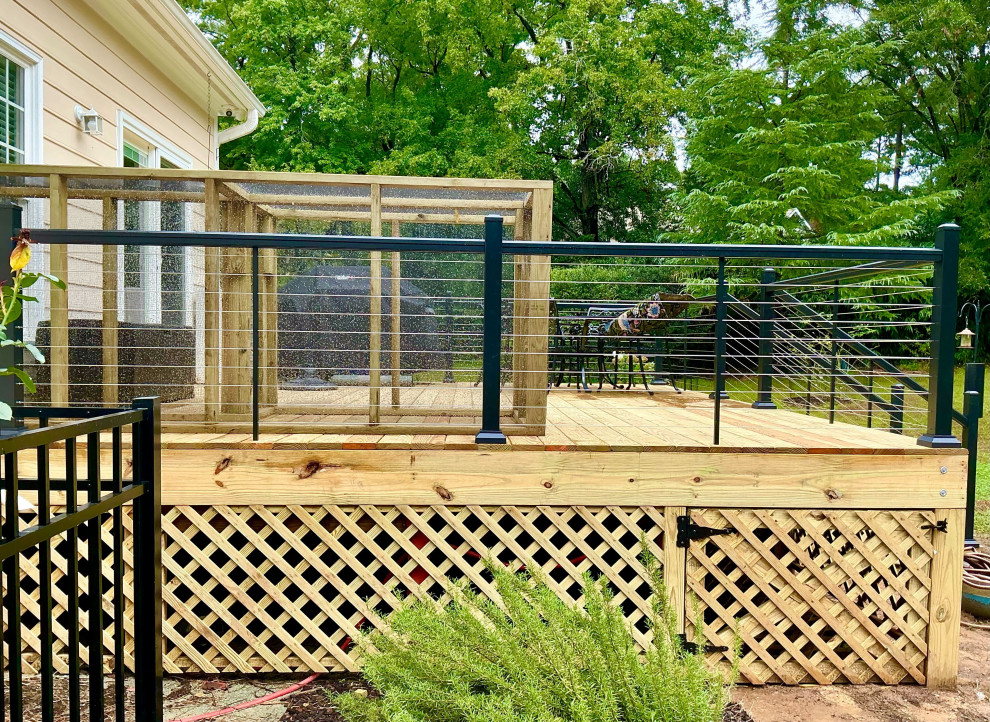 Wood Deck with Steel Cable Rails