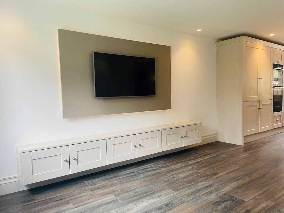 Tv unit made from Howdens kitchen wall units
