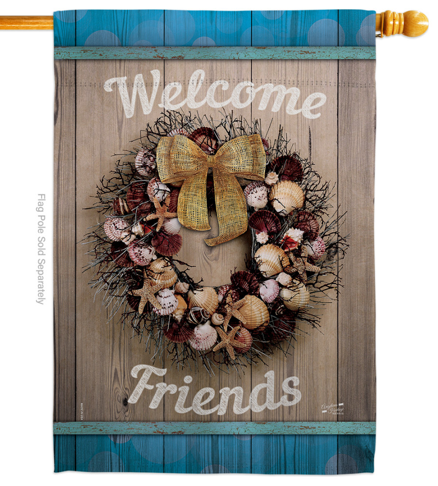 Breeze Wreath Coastal Nautical House Flag Modern Flags And Flagpoles by Breeze