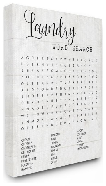 Stupell Industries Laundry Word Search Fun Family Word Design, 16"x20" , Canvas