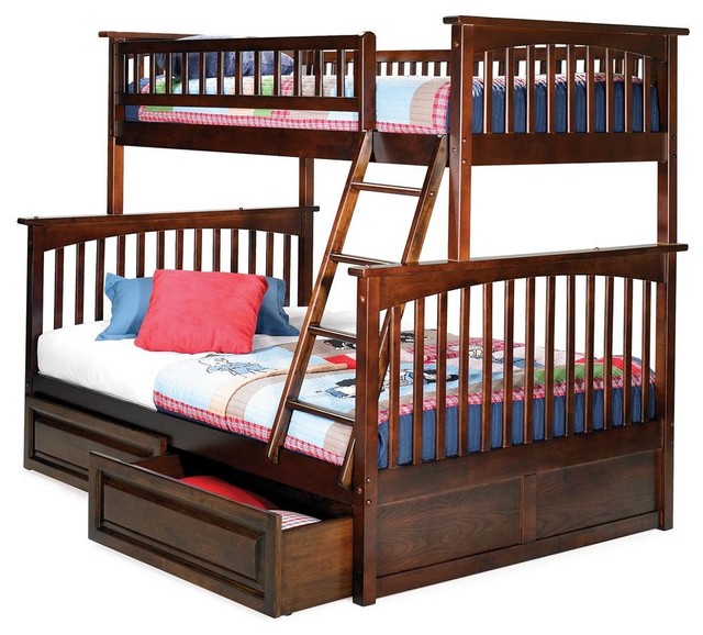 Atlantic Furniture Columbia Twin Over Full Storage Bunk Bed Caramel Atlantic Furniture Columbia Twin Over Full Storage Bunk Bed Caramel Latte Transitional Beds By Ladder