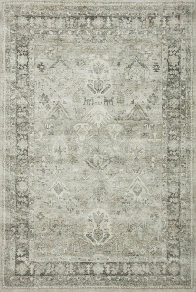 Loloi Rosette Ros04 Traditional Rug, Steel and Graphite, 3'3"x5'3