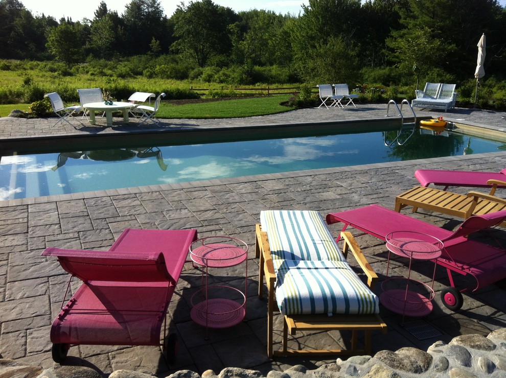 Design ideas for a traditional lap pool in Portland Maine.