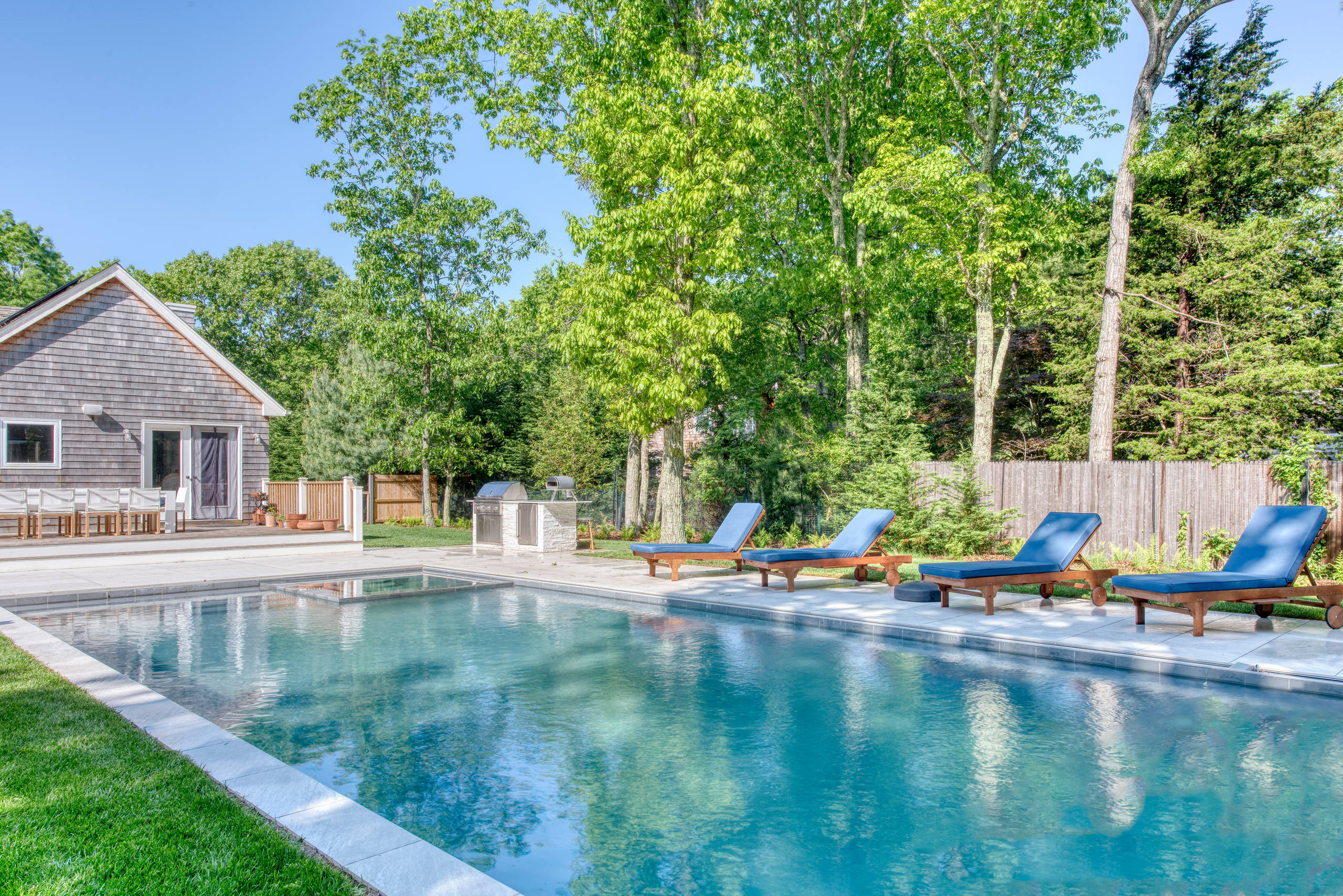 East Hampton House- Pool,  spa, , stone barbeque, existing house