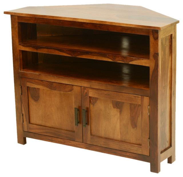 Farmhouse Indian Rosewood Corner Tv Media Stand Home Design Jpg
