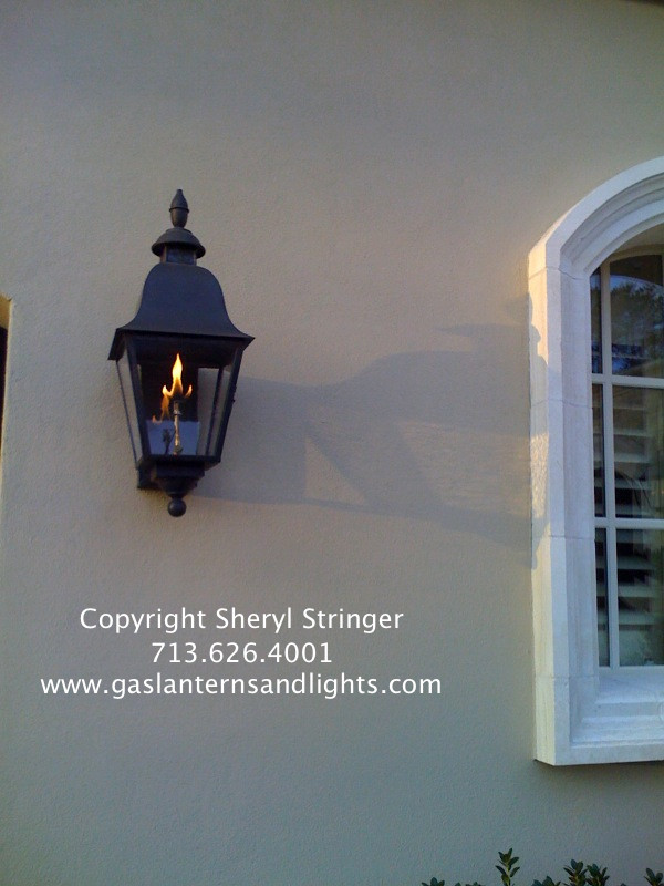Sheryl's Tuscan Gas Lantern with Dark Patina Finish