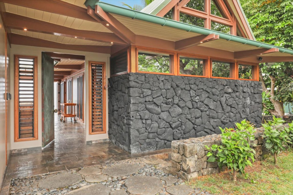Inspiration for a large world-inspired detached house in Hawaii.