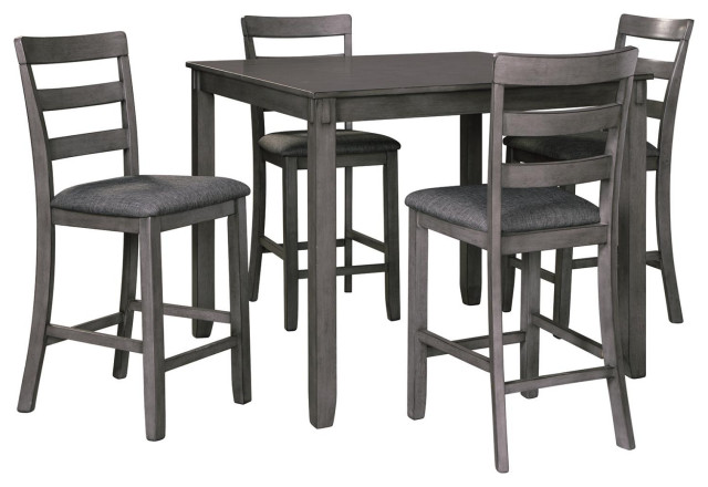 Bridson 5 Piece Gray Square Counter Height Table Set