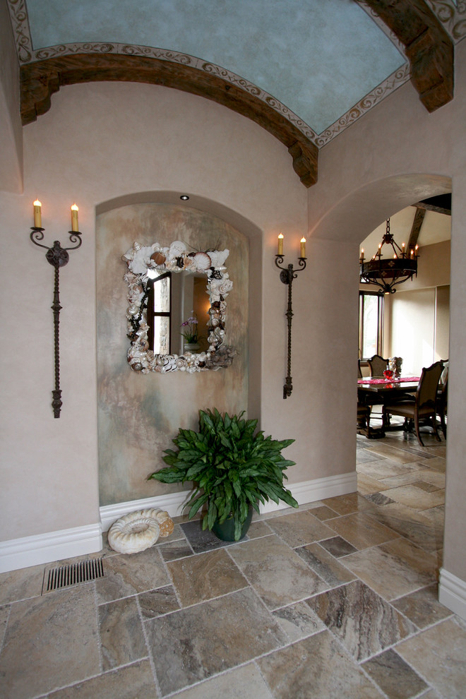 This is an example of a mediterranean hallway in San Diego.