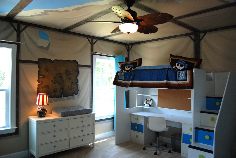Photo of a beach style bedroom in DC Metro.