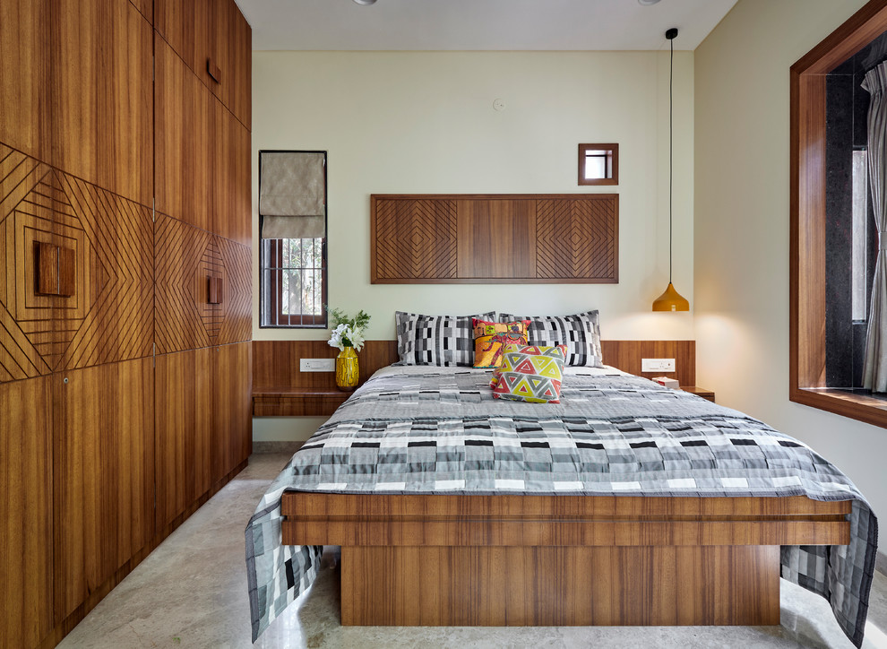 Design ideas for a modern bedroom in Pune.