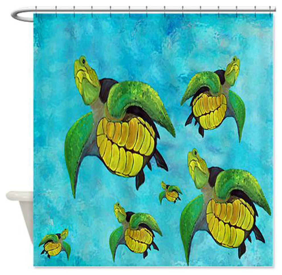 Sea Turtles Shower Curtain - Tropical - Shower Curtains - by Gifts by ...