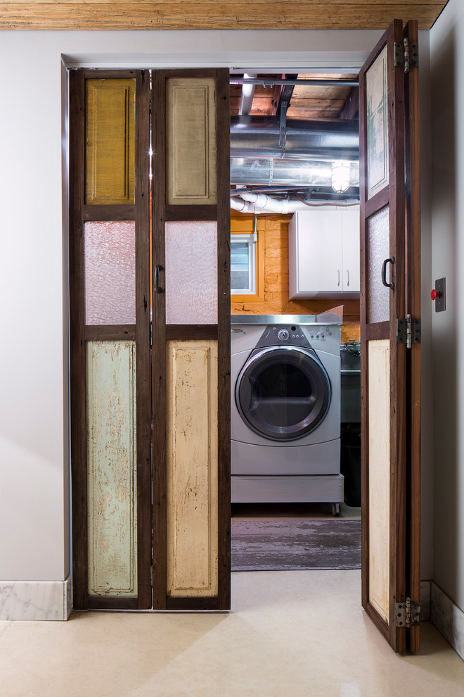 Reclaimed Panel French Doors Eclectic Laundry Room Chicago by
