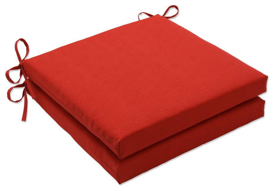 Splash Flame Squared Corners Seat Cushion 20x20x3, Set of 2