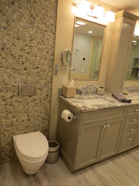 Rustic Log Cabin Master Bath Remodel Transitional Bathroom