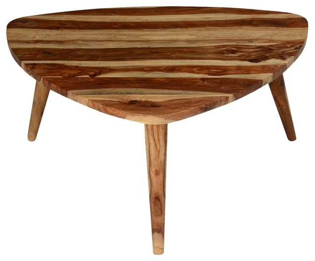 Triangular Solid Wood Coffee Table Midcentury Coffee Tables By Sierra Living Concepts