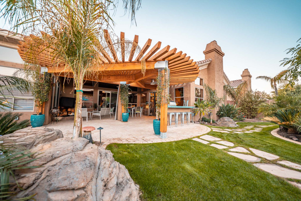 Inspiration for a rustic patio remodel in Phoenix