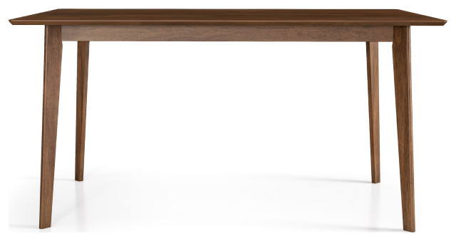 Casey Mid-Century Modern Solid Wood Walnut Dining Table, 59"