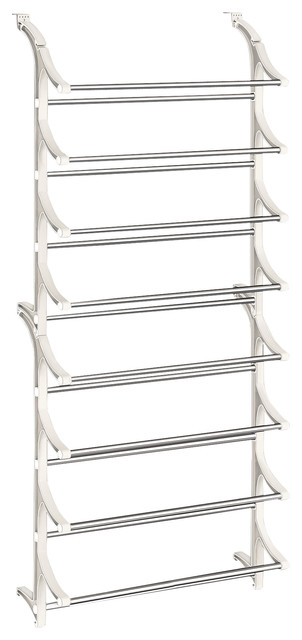 Lynk 24 Pair Over Door Shoe Rack Storage By Lynk 24 Pair Over Door Shoe Rack White