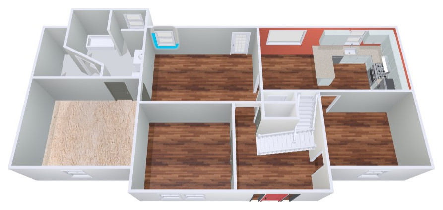 Original Floor Plan, Dollhouse View