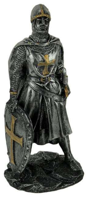 Decor for Christmas and Not Only Templar Knight with and Shield Statuette Figurine Medieval Decoration New vr-634 