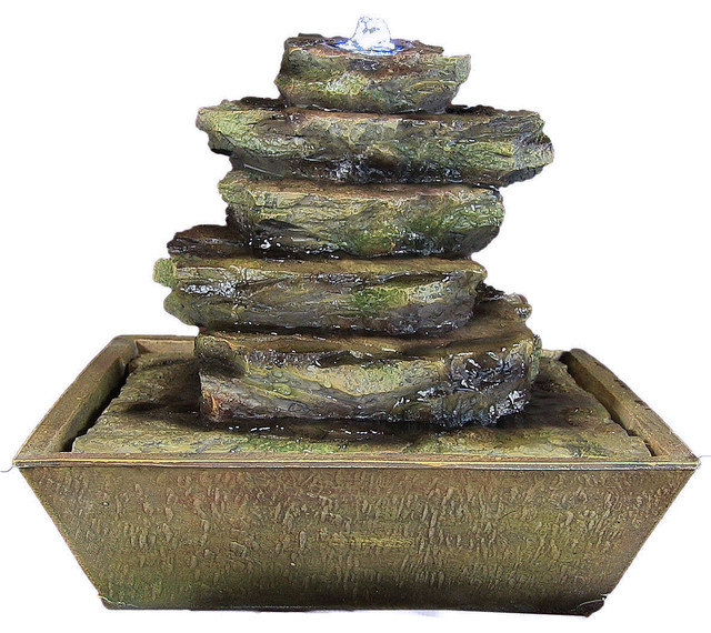 Sunnydaze Cascading Rocks Tabletop Fountain With Led Lights 12 Sunnydaze Cascading Rocks Tabletop Fountain With Led Lights 12 Tall