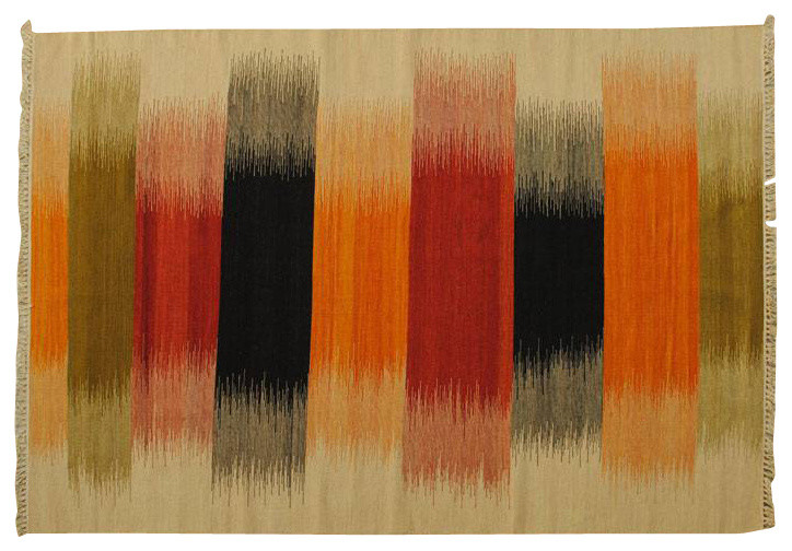 Flat Weave 100% Wool Hand Woven Kilim With Modern Design Area Rug
