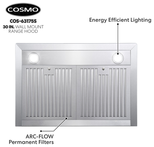 30 in. WALL MOUNTED RANGE HOOD (OPEN BOX) STAINLESS STEEL LCD