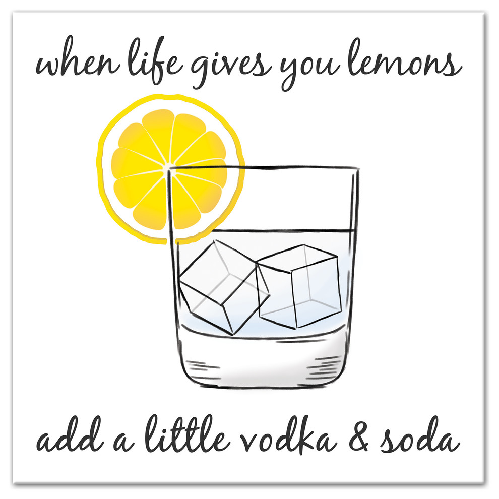 Life Gives You Lemons Make Vodka Soda Canvas Wall Art, 20"x20"