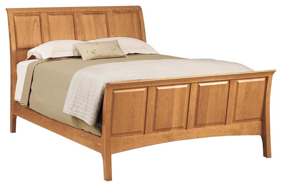 Copeland Sarah 45In Sleigh Bed With High Footboard, Natural Cherry, Full
