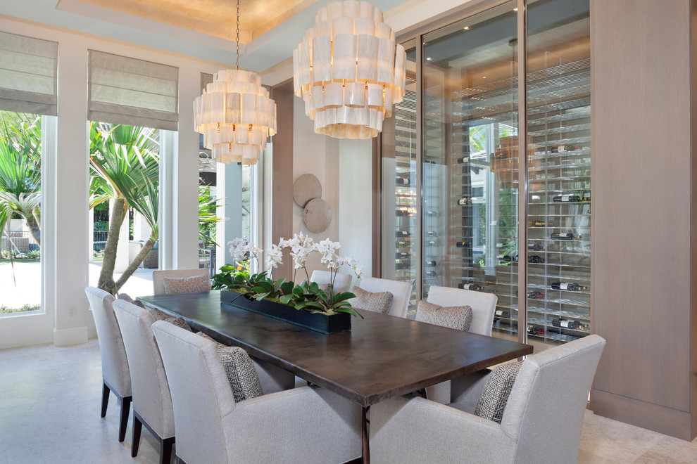 Dining room - mediterranean dining room idea in Miami