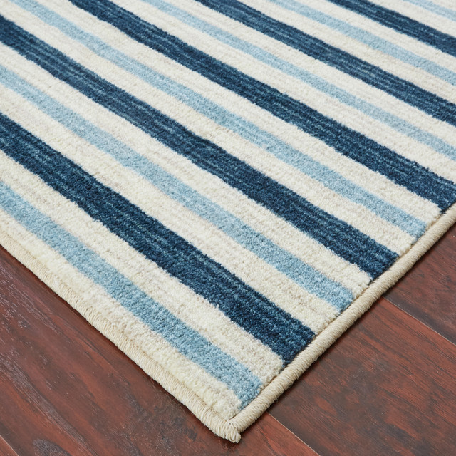 Monterey Rug Monterey Stripe Blue Rug, 5'x8' - Beach Style - Area Rugs - by Mohawk ...