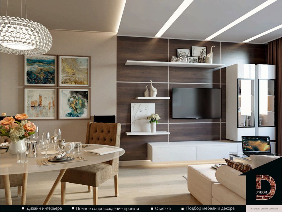 ДИЗАЙН КВАРТИРЫ СТУДИИ В СОВРЕМЕННОМ СТИЛЕ