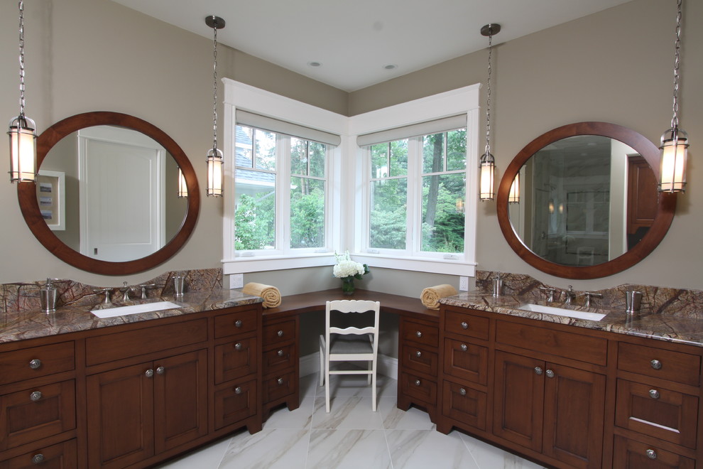 This is an example of a traditional bathroom in Grand Rapids with an undermount sink.