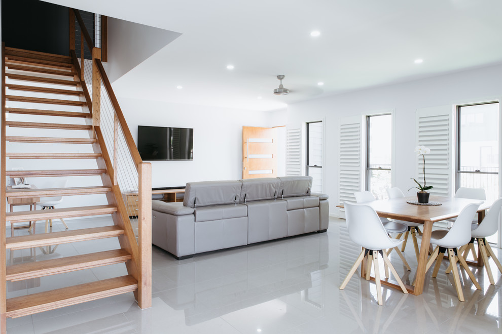 Design ideas for a contemporary living room in Sunshine Coast.