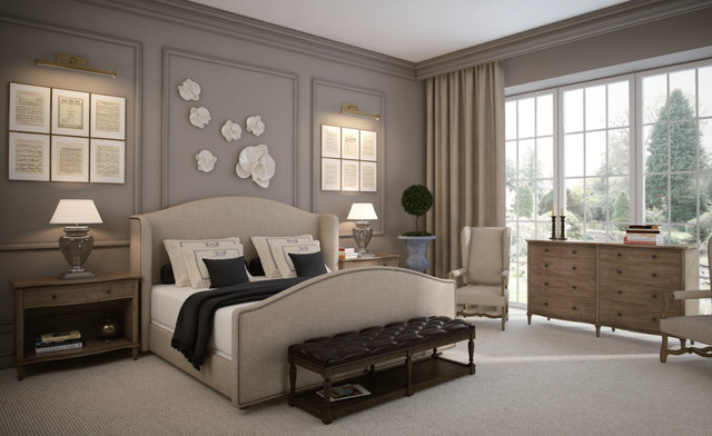 French Romance Master Bedroom Design Traditional