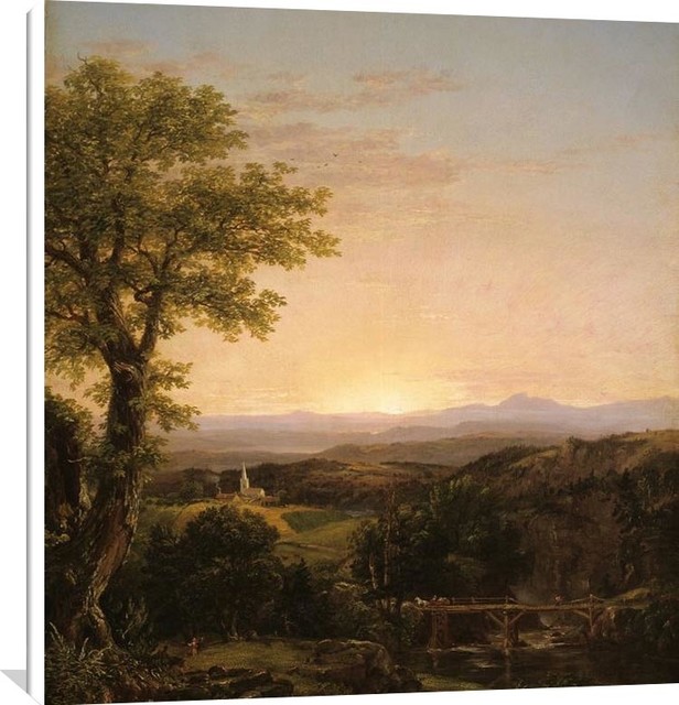 New England Landscape by Frederick Edwin Church Giclee Reproduction on Canvas