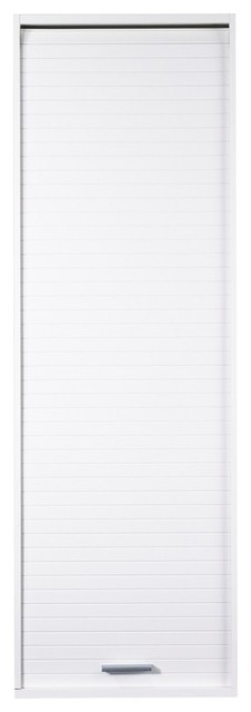 Tall Roller Shutter Kitchen Cabinet, White