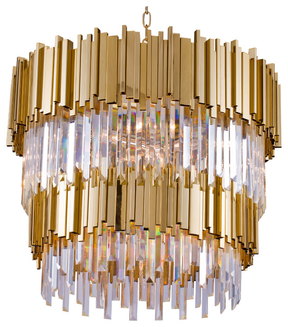 2 Tier Gold Rod Round Frame With Clear, 2 Tier Chandelier Frame