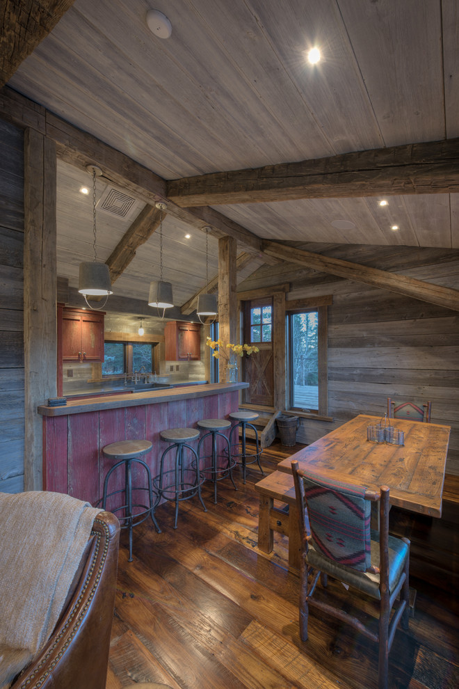 Mountain style kitchen photo in Denver