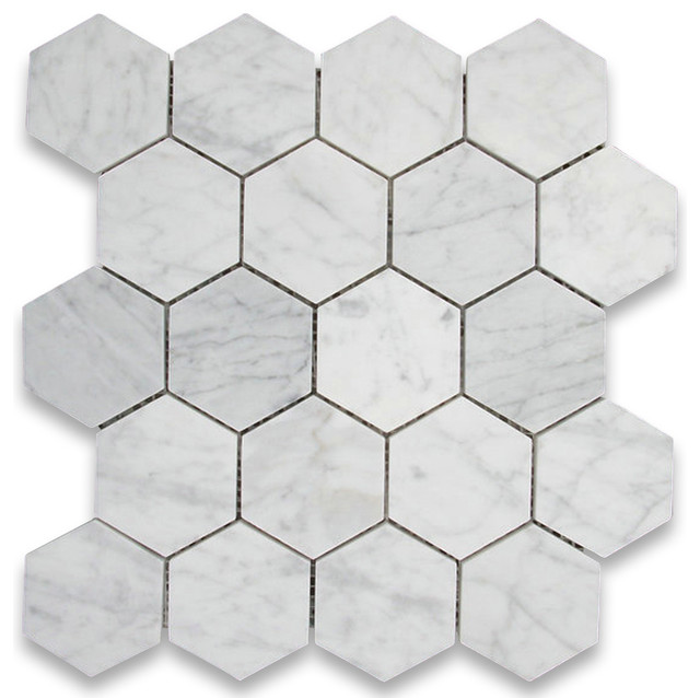 Stone Center Online 12 25 X10 75 Carrara White Hexagon Mosaic