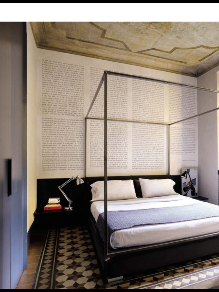 This is an example of an eclectic bedroom in Milan.