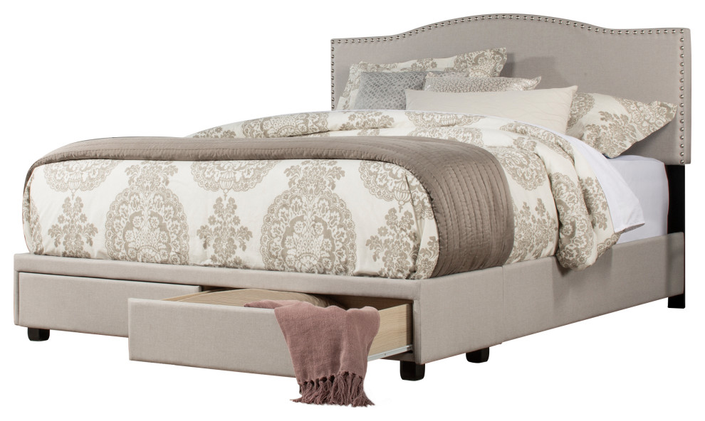 Hillsdale Kiley King Upholstered Storage Bed, King Bed Transitional