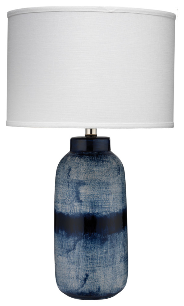 Coastal Style Blue Ceramic Batik Table Lamp