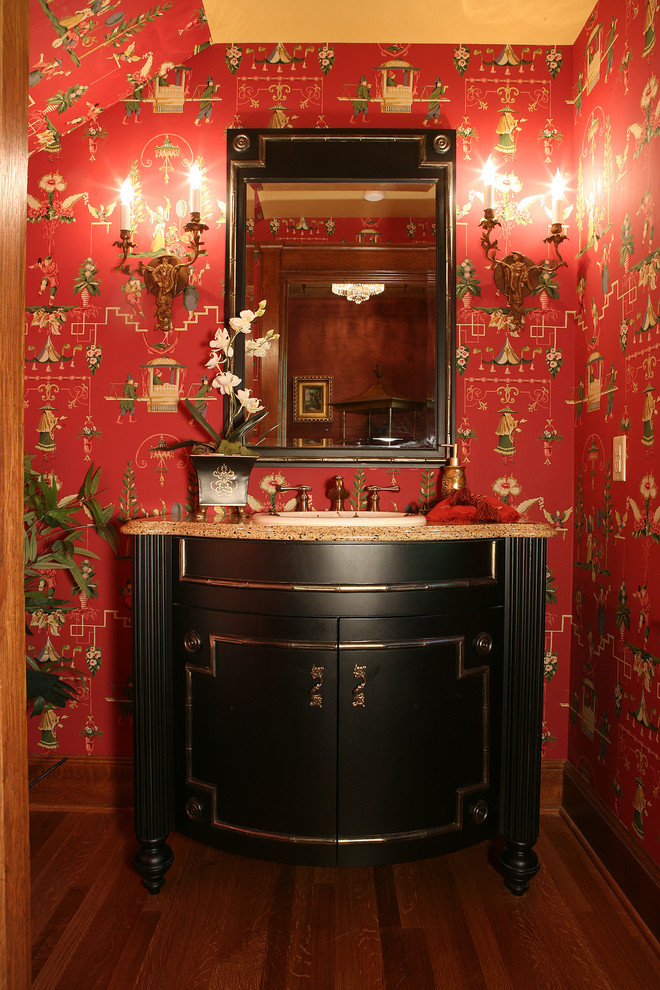 This is an example of a traditional powder room in Minneapolis.